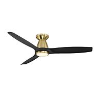 Modern Forms Skylark Flush Mount Ceiling Fan in Soft Brass with Matte Black