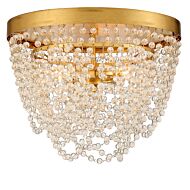 Fiona Three Light Flush Mount in Antique Gold by Crystorama