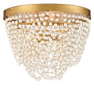 Fiona Three Light Flush Mount in Antique Gold by Crystorama