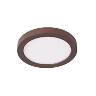 Round 1-Light LED Flush Mount Ceiling Light in Bronze