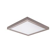 Square 1-Light LED Flush Mount Ceiling Light in Nickel