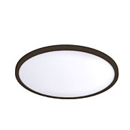 Round 1-Light LED Flush Mount Ceiling Light in Bronze