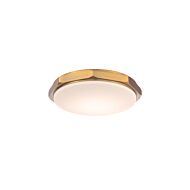 Grommet 1-Light LED Flush Mount Ceiling Light in Aged Brass