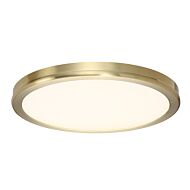 Geos 1-Light LED Flush Mount Ceiling Light in Brushed Brass