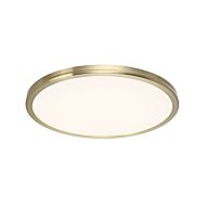 Geos 1-Light LED Flush Mount Ceiling Light in Brushed Brass