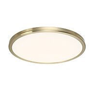 Geos 1-Light LED Flush Mount Ceiling Light in Brushed Brass