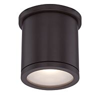 Tube 1-Light LED Flush Mount Ceiling Light in Bronze