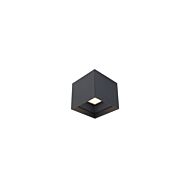 Kube 1-Light LED Outdoor Flush Mount Ceiling Light in Black