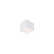 Kube 1-Light LED Outdoor Flush Mount Ceiling Light in White