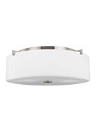 Sunset Drive 3-Light Flush Mount Ceiling Light in Brushed Steel