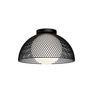 Haven One Light Flush Mount in Matte Black Opal Matte Glass by Alora