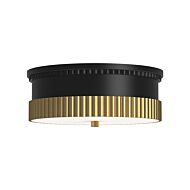 Rue Three Light Flush Mount in Matte Black Brushed Gold by Alora