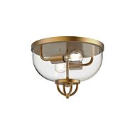 Lancaster 2-Light Flush Mount in Aged Gold