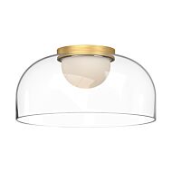 Cedar LED Flush Mount in Brushed GoldClear by Kuzco Lighting