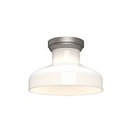 Westlake One Light Flush Mount in Brushed Nickel Glossy Opal Glass by Alora