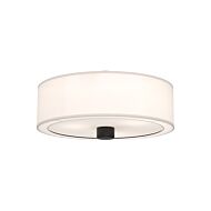 Theo 3-Light Flush Mount in Matte Black with White Linin