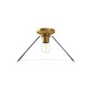 Salem 1-Light Flush Mount in Brushed Gold