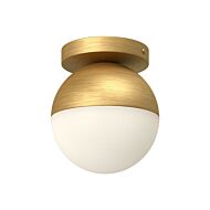 Monae One Light Flush Mount in Brushed GoldOpal Glass by Kuzco Lighting