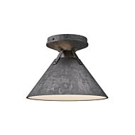 Archer One Light Flush Mount in Steel Shade by Alora