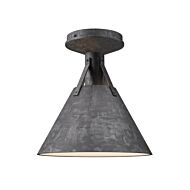 Archer One Light Flush Mount in Steel Shade by Alora