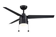 PC with DC 1-Light 52" Ceiling Fan in Black