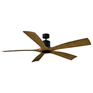 Aviator 5 54" Ceiling Fan in Matte Black with Distressed Koa