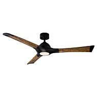 Woody 1-Light 60" Ceiling Fan in Matte Black with Distressed Koa