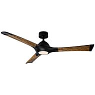 Woody 1-Light 60" Ceiling Fan in Matte Black with Distressed Koa