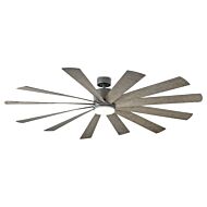 Windflower 1-Light 80" Ceiling Fan in Graphite with Weathered Gray