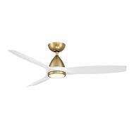 Skylark 1-Light 54" Ceiling Fan in Soft Brass with Matte White