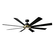 Aura 72" Ceiling Fan in Soft Brass with Matte Black