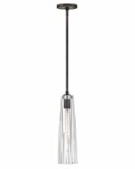 Fredrick Ramond Cosette 1-Light Pendant In Black Oxide With Clear Glass