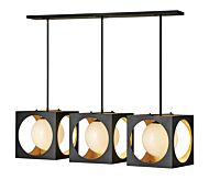 Fredrick Ramond Vega 3 Light Chandelier in Anvil Black