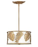 Fredrick Ramond Botanica 3-Light Pendant In Burnished Gold