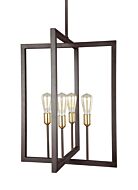 Feiss Finnegan 21 Inch 4 Light Chandelier in New World Bronze