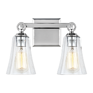 Monterro 2 Light Bathroom Vanity Light in Chrome by Sean Lavin