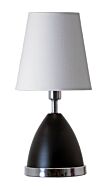 Geo 1-Light Table Lamp in Black Matte With Chrome Accents