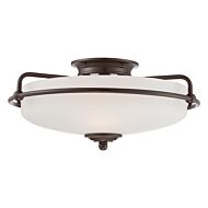 Quoizel Griffin 3 Light 17 Inch Ceiling Light in Palladian Bronze