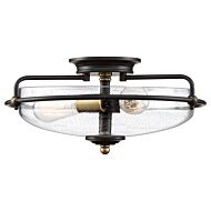 Quoizel Griffin 3 Light 17 Inch Ceiling Light in Palladian Bronze