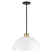 Gigi 1-Light Pendant in Black with Aged Brass