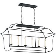 Quoizel Gallery 6 Light 48 Inch Kitchen Island Light in Royal Ebony