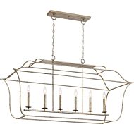 Quoizel Gallery 6 Light 48 Inch Kitchen Island Light in Century Silver Leaf