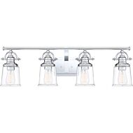 Quoizel Grant 4 Light 10 Inch Bathroom Vanity Light in Polished Chrome