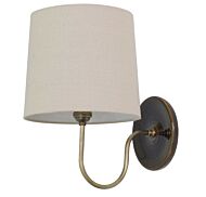 House of Troy Scatchard 13.5 Inch Wall Lamp in Brown Gloss/Antique Brass