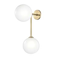 Mitzi Ashleigh 2 Light 22 Inch Wall Sconce in Aged Brass