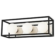 Mitzi Aira 3 Light 15 Inch Bathroom Vanity Light in Polished Nickel and Black