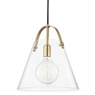 Mitzi Karin 14 Inch Pendant Light in Aged Brass