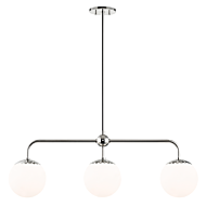 Mitzi Paige 3 Light 37 Inch Kitchen Island Light in Polished Nickel