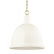 Mitzi Blair 18 Inch Pendant Light in Aged Brass and Cream