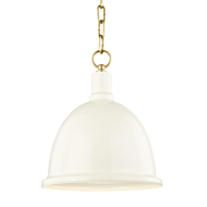 Mitzi Blair Mini Pendant in Aged Brass and Cream